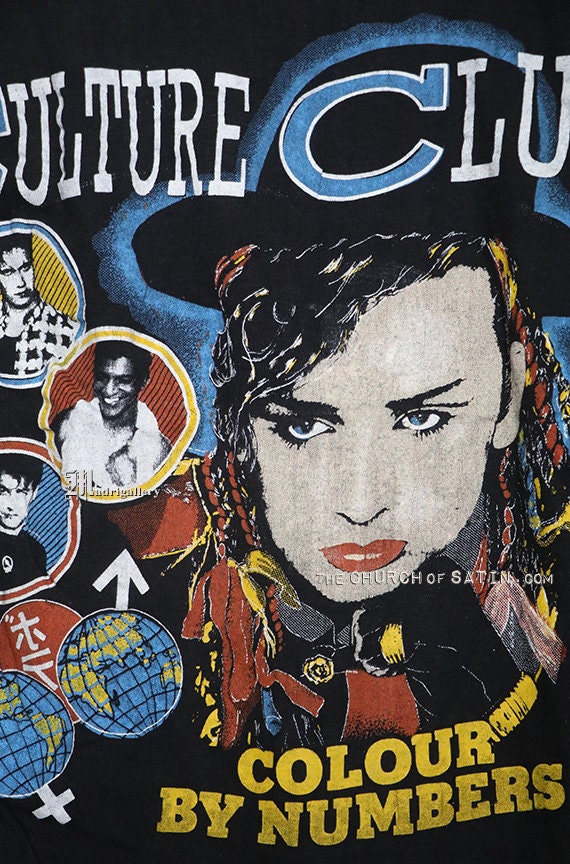 Culture Club t-shirt, vintage rare Boy George bla… - image 3