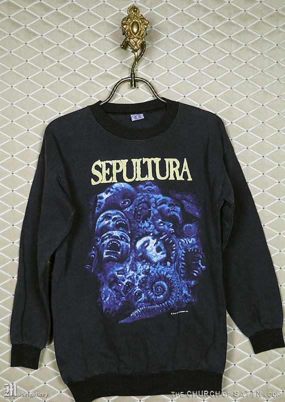 Sepultura sweatshirt t-shirt, black shirt, vintage