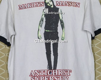【国内正規総代理店アイテム】 Marilyn Manson T-shirt Vintage Rare Shirt Punk Goth Cradle ミュージシャン