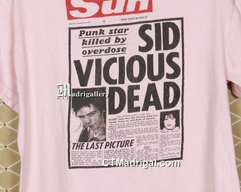Sex Pistols T-shirt, Sid Vicious Dead, Vintage Rare Punk Tee