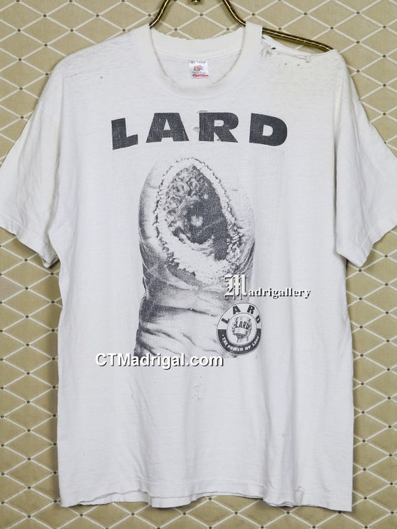 Lard shirt, vintage rare thrashed white punk t-sh… - image 2