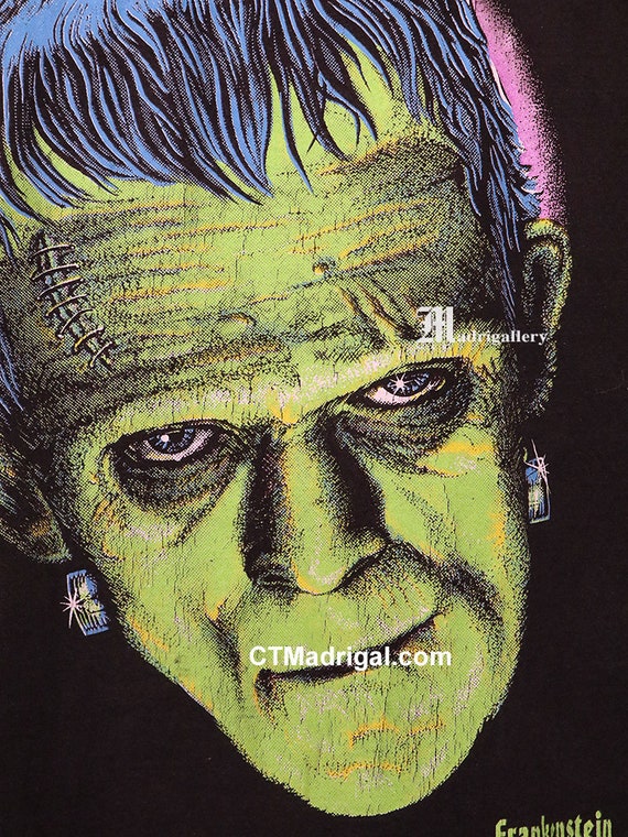 Frankenstein horror movie T-shirt Halloween tee s… - image 3