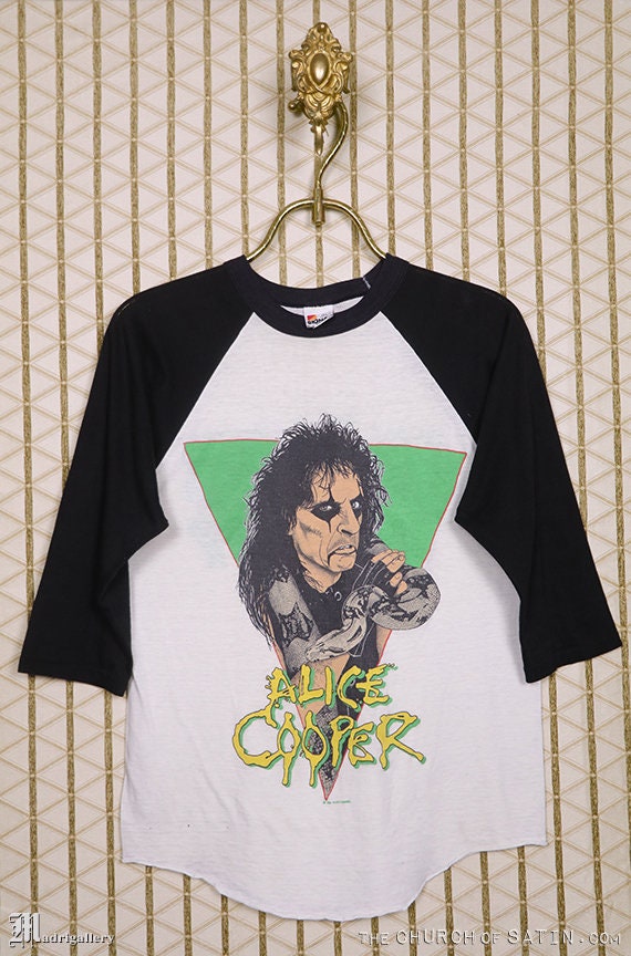 Alice Cooper T-shirt, Vintage 1986 1987 Rare Tour Tee Shirt, Black