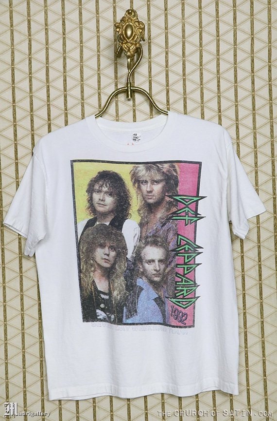 Def Leppard T-shirt, Vintage Rare White Tour Shirt, Heavy Metal