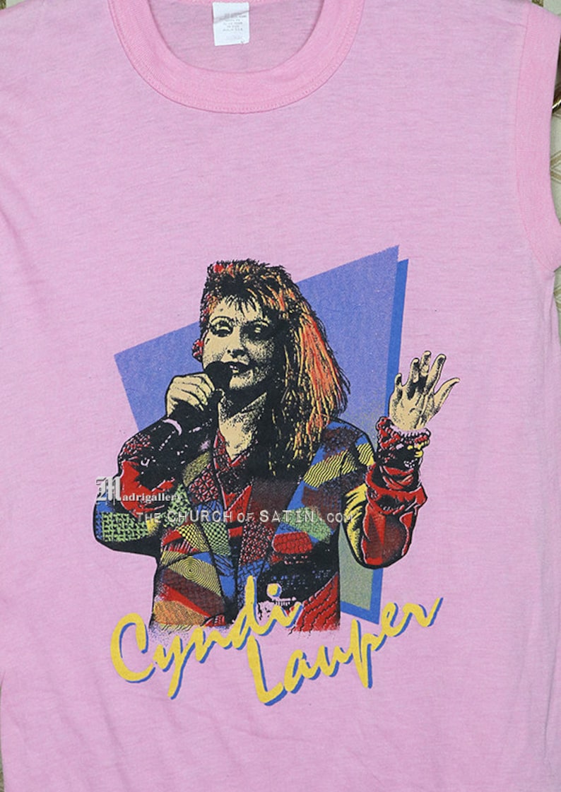 Cyndi Lauper Tshirt Vintage Rare Sleeveless Pink Tee Shirt Etsy