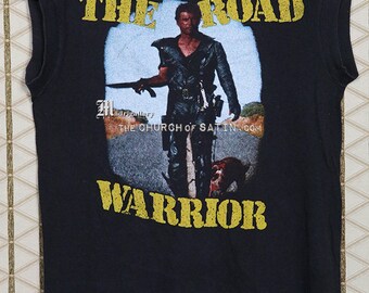 Road Warrior Shirt, Vintage 1980s Rare T-shirt, Black Tee Shirt
