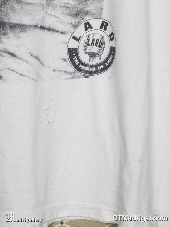 Lard shirt, vintage rare thrashed white punk t-sh… - image 4