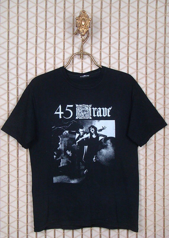 45 Grave ヴィンテージ レア Tシャツ、黒のTシャツ、ゴシック、Germs 