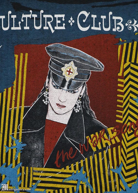 Culture Club vintage rare T-shirt, Boy George bla… - image 2