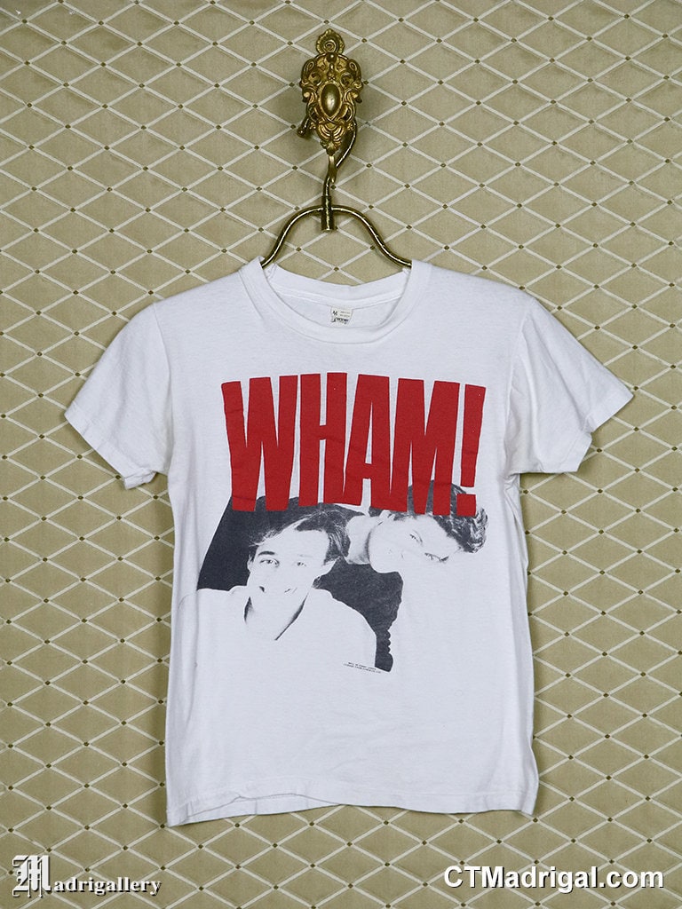 Wham Shirt, George Michael T-Shirt Vintage Rare, Duran Culture Club A-ha ABC Go Go's White Tee Soft Thin Screen Stars New Wave 1980s 1984