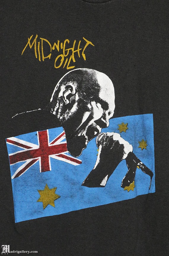 Midnight Oil Tシャツ XL Midnight Oil Vintage Rare T-shirt, Soft Thin Black Tee Shirt