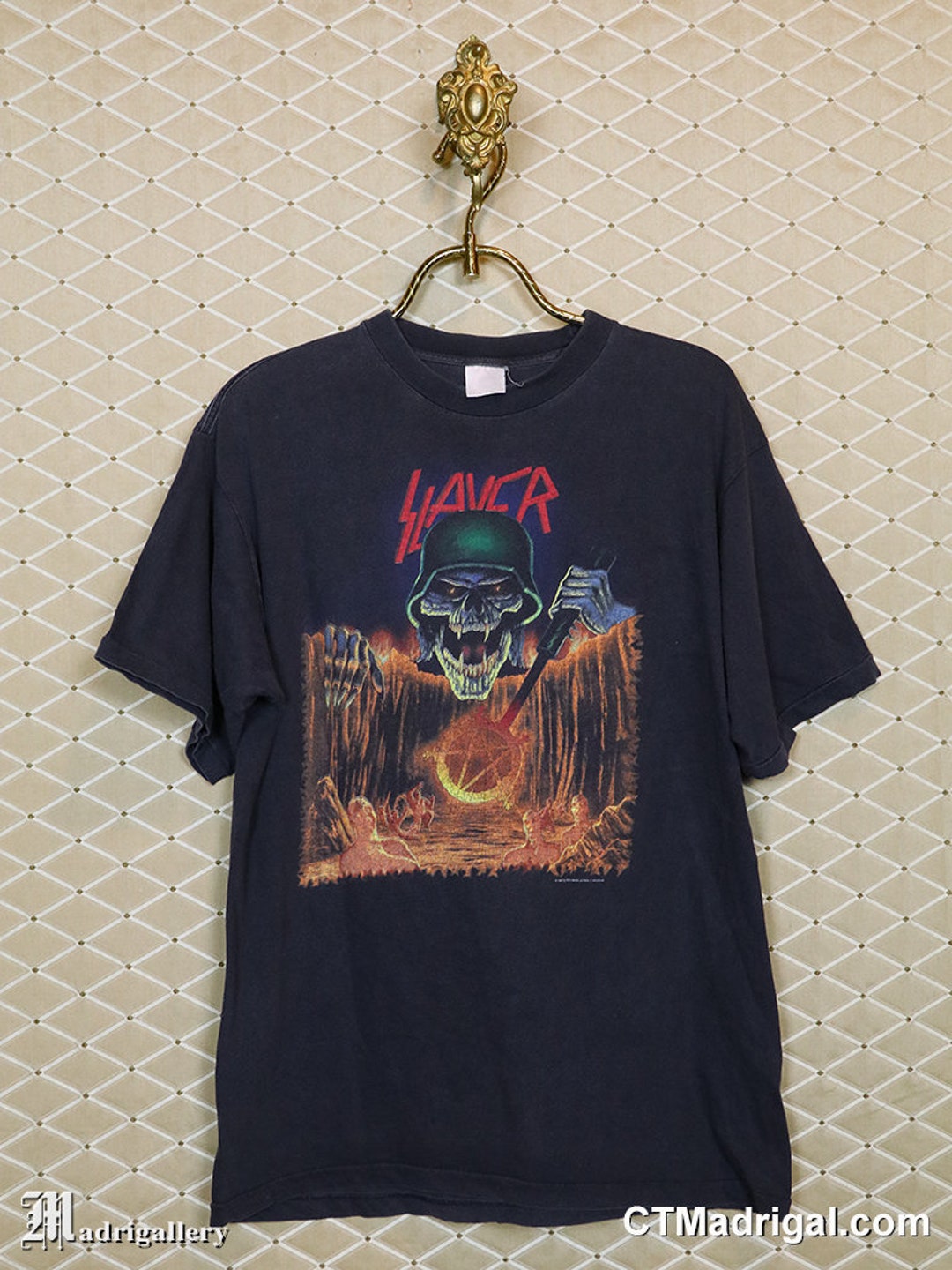 スレイヤー 2004 ヴィンテージ ビンテージ バンド メタル スラッシュ ガスマスク XL Tシャツ SLAYER Tシャツ スラッシュ XL/XXL ブラック ミュージシャン