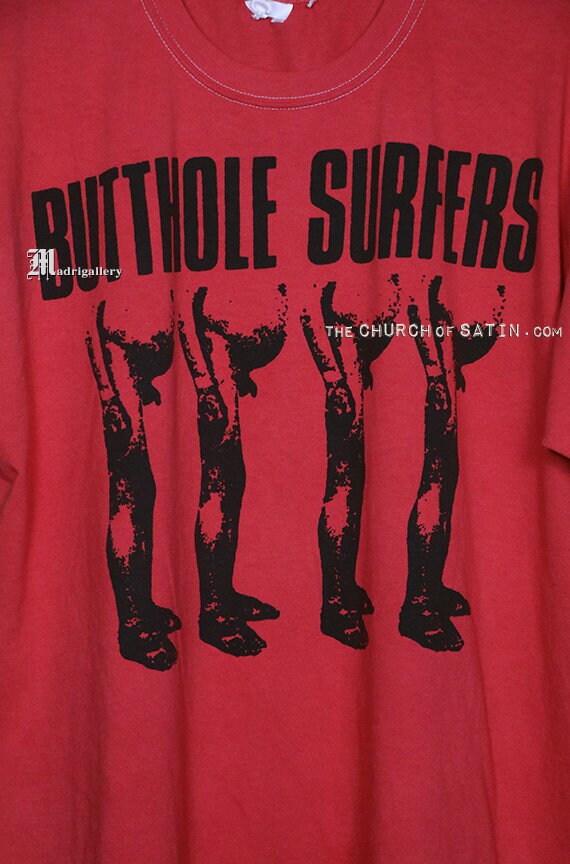 Butthole Surfers T-shirt, Red Tee, Punk Rock, Vintage Rare