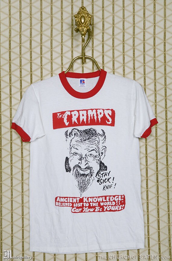 ザ・クランプスのヴィンテージレアTシャツ、白シャツ、ホラー、パンク