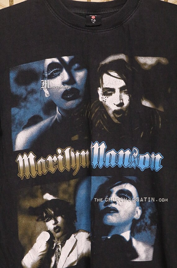 Marilyn Manson T-shirt, Vintage Rare Faded Black Tee Shirt, Punk