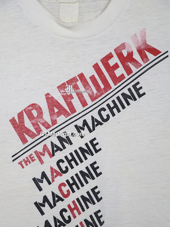 Kraftwerk Shirt, Vintage Rare T-shirt Soft Thin White Tee New