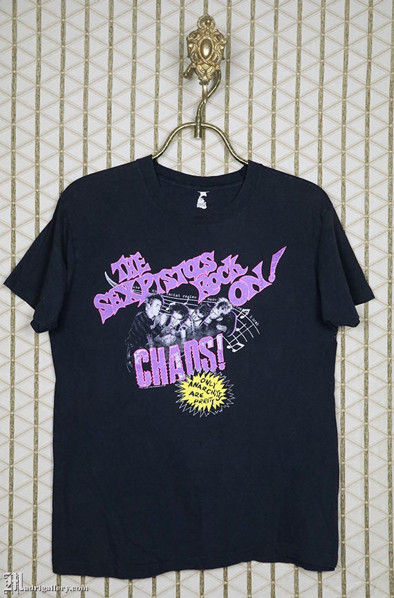 Sex Pistols T-shirt, Vintage Rare Punk Tee Shirt, Faded Black