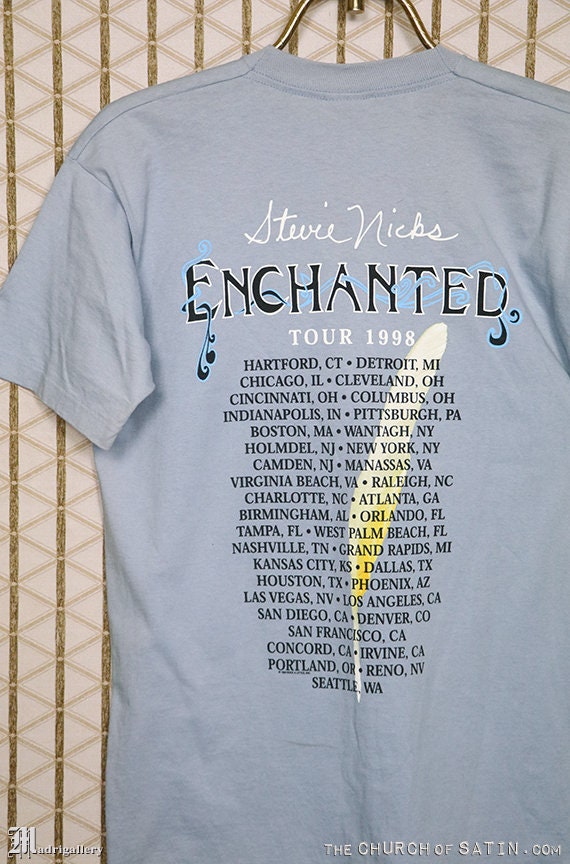 Stevie Nicks concert tour shirt, Enchanted, Fleetwood Mac, faded blue tee shirt, soft, original OG, 1990s 1998 Stevie Nicks concert tour shirt, Enchanted, Fleetwood Mac, faded blue tee shirt, soft, original OG, 1990s 1998