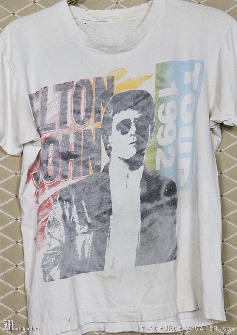 Elton John T-shirt Vintage White Tee Shirt Bob Dylan George | Etsy