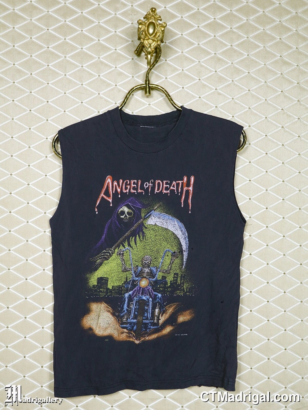 Angel of Death Shirt, Grim Reaper T-shirt, Horror Vintage Rare