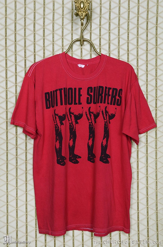 Butthole Surfers T-shirt, Red Tee, Punk Rock, Vintage Rare, Gibby