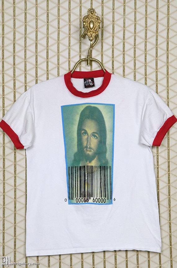 イエス・キリストのバーコードTシャツ、ヴィンテージのレアな
