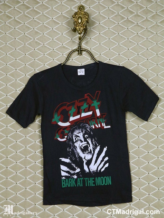 Ozzy T-shirt 1980s Vintage Rare Concert Tour Tee Shirt Black