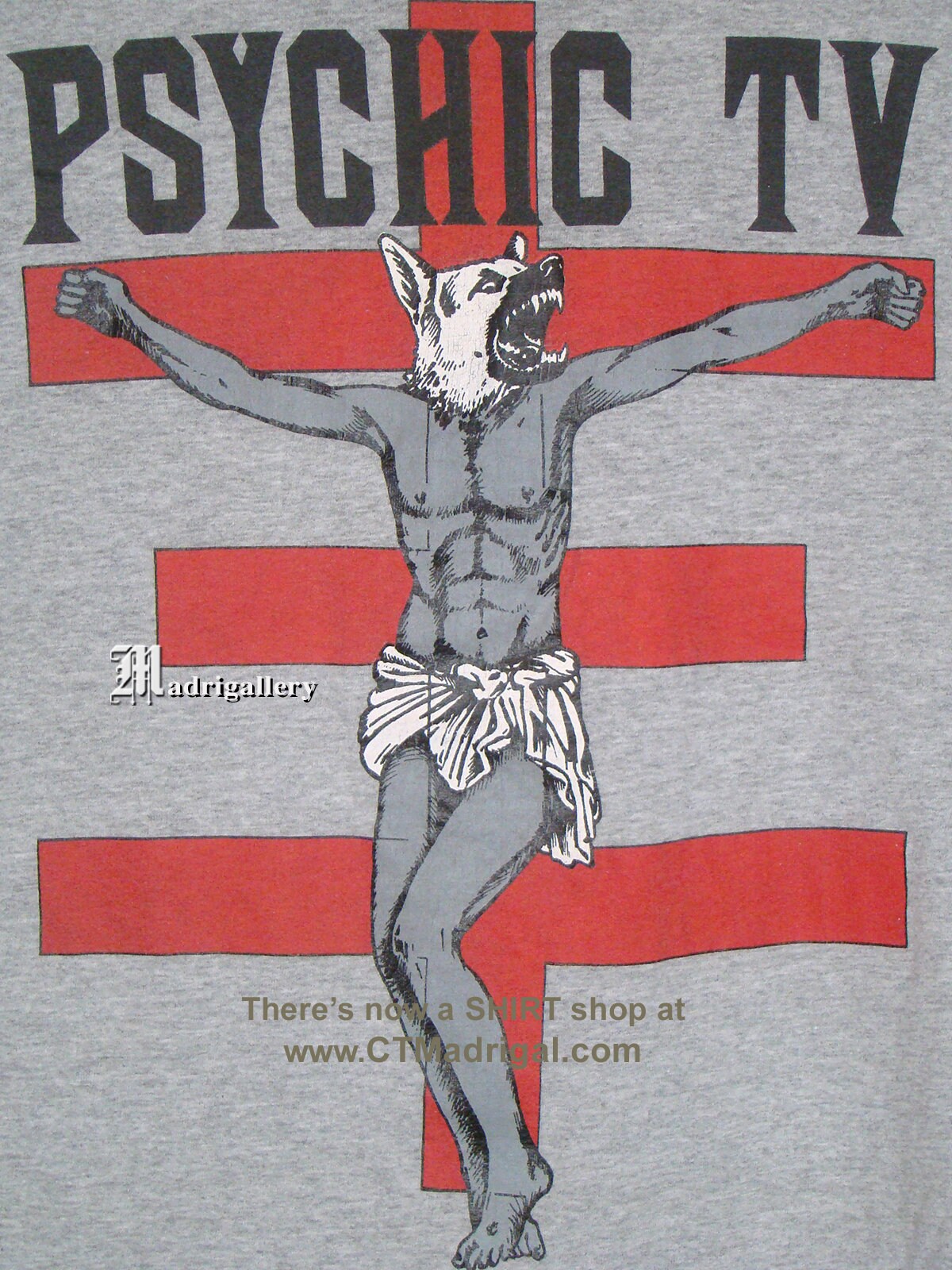 Psychic TV T-shirt, Vintage Rare Shirt Heather Gray Psychic TV T-shirt, Vintage Rare Shirt Heather Gray