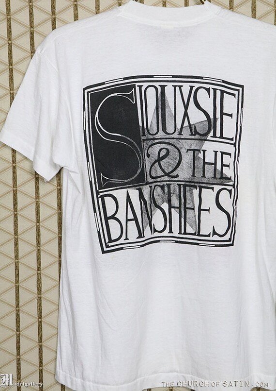 激レア！Siouxsie Sioux ビンテージ ノースリーブ シャツ（黒） Siouxsie & the Banshees Shirt, Vintage Rare Sioux White Tee