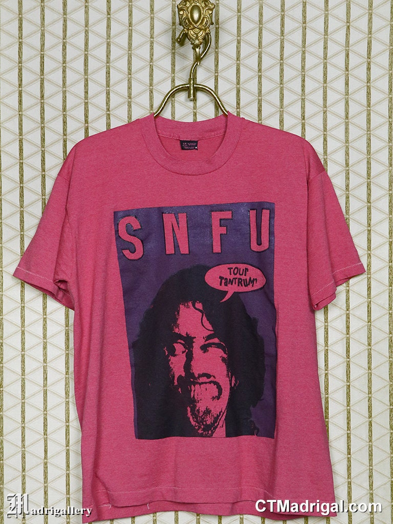 SNFU Tシャツ、ヴィンテージ レア パンクロック Tシャツ 赤 SNFU Tシャツ、ヴィンテージ レア パンクロック Tシャツ 赤