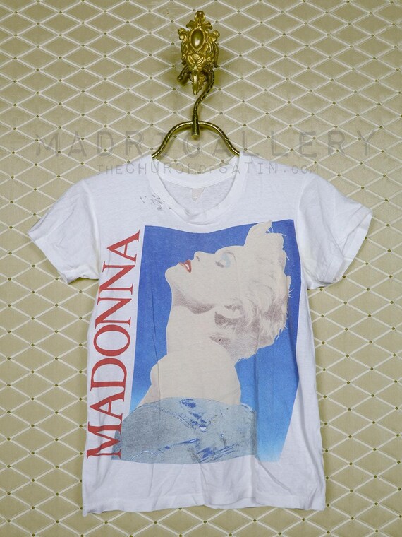 Madonna T-shirt Vintage Rare White Tee Shirt True Blue 1980s 80s