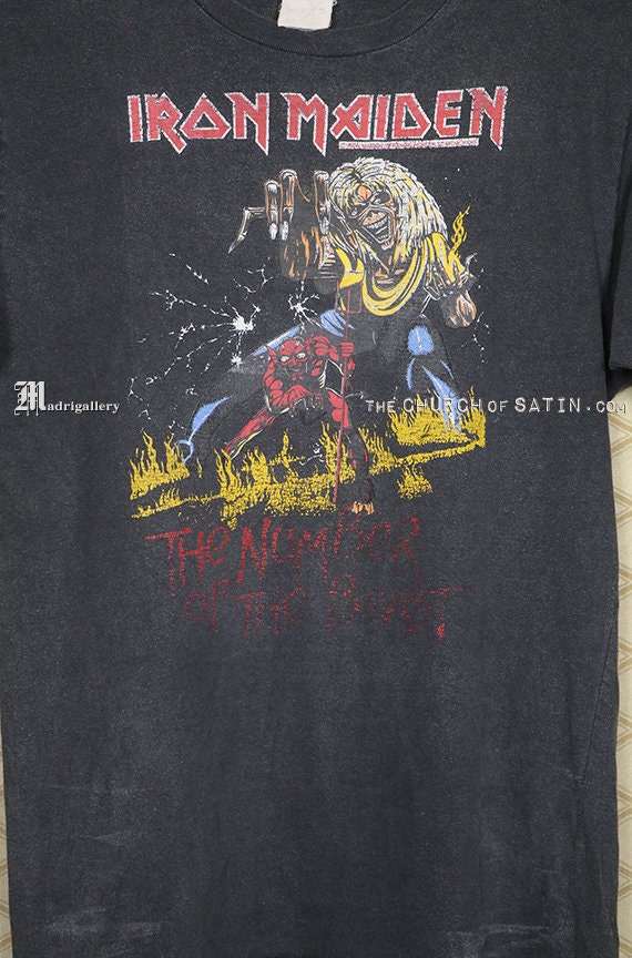 Iron Maiden Shirt, 1983 Number of the Beast T-shirt, Vintage Rare