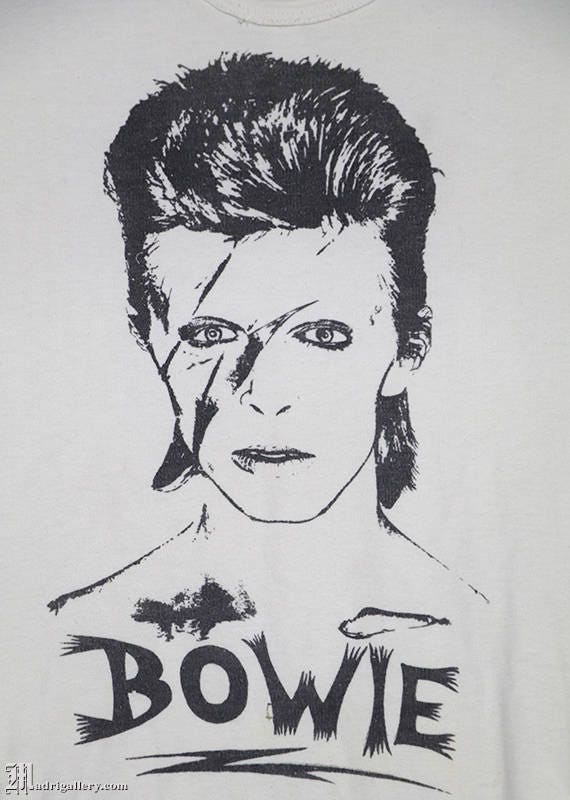 David Bowie Vintage Rare 1970s T-shirt, White Tee Shirt