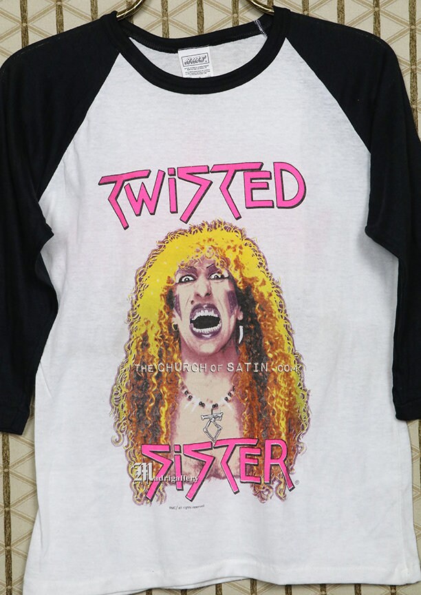 ツイステッド・シスターのTシャツ、ヴィンテージのレアな白いジャージT