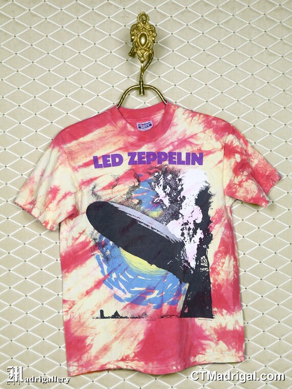 Led Zeppelin t-shirt, vintage rare tie dye tee, Black… - Gem