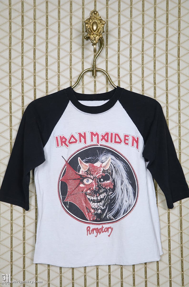 Iron Maiden Purgatory shirt vintage rare t-shirt black white | Etsy