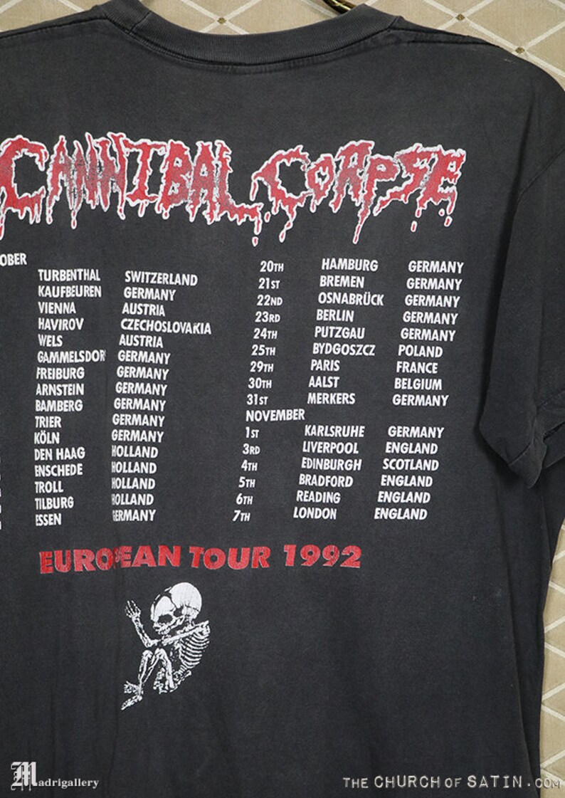 Cannibal Corpse Tour Shirt Black Metal Tshirt Six Feet Etsy