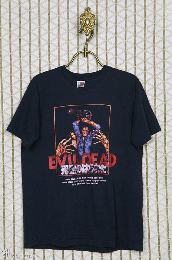 Evil Dead Shirt Vintage Japanese T-shirt Faded Black Tee | Etsy