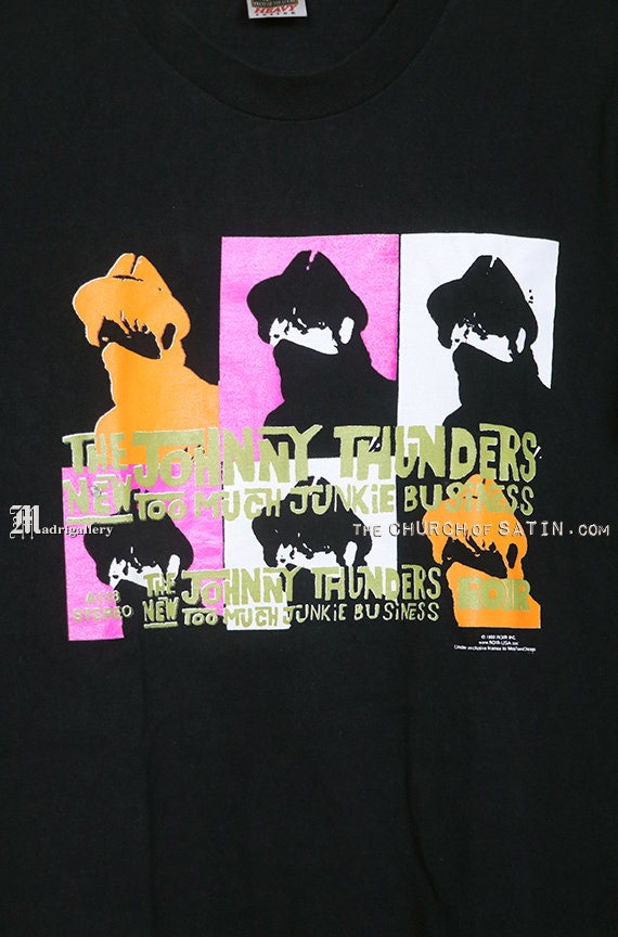Johnny Thunders T Shirt, 1990s Black Tee, LAMF, New York Dolls