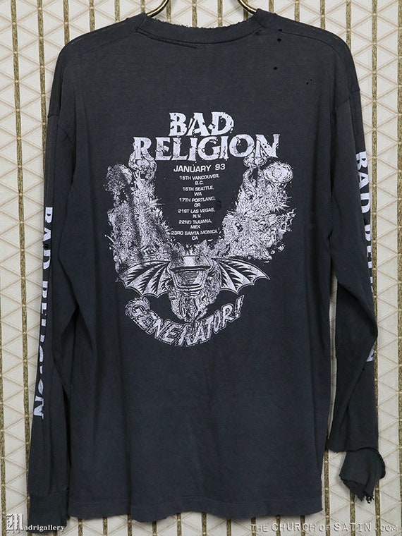 Bad Religion, 1993 Tour T-shirt Long Sleeve Faded Black Tee, Punk Band Hardcore, Double Sided, Dates, NOFX Rancid Social Distortion Thrashed - Etsy Bad Religion, 1993 Tour T-shirt Long Sleeve Faded Black Tee, Punk Band Hardcore, Double Sided, Dates, NOFX Rancid Social Distortion Thrashed - Etsy