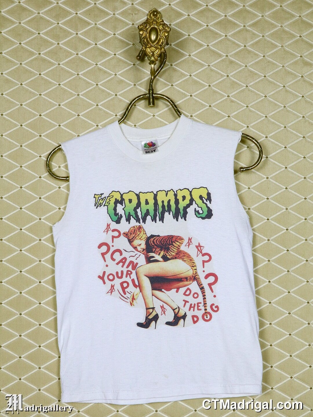 The Cramps Mens Psychoblly Tank Top Gorehound Album Frankensten
