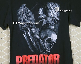 Predator Shirt, Horror Movie Vintage Rare Shirt Alien Aliens