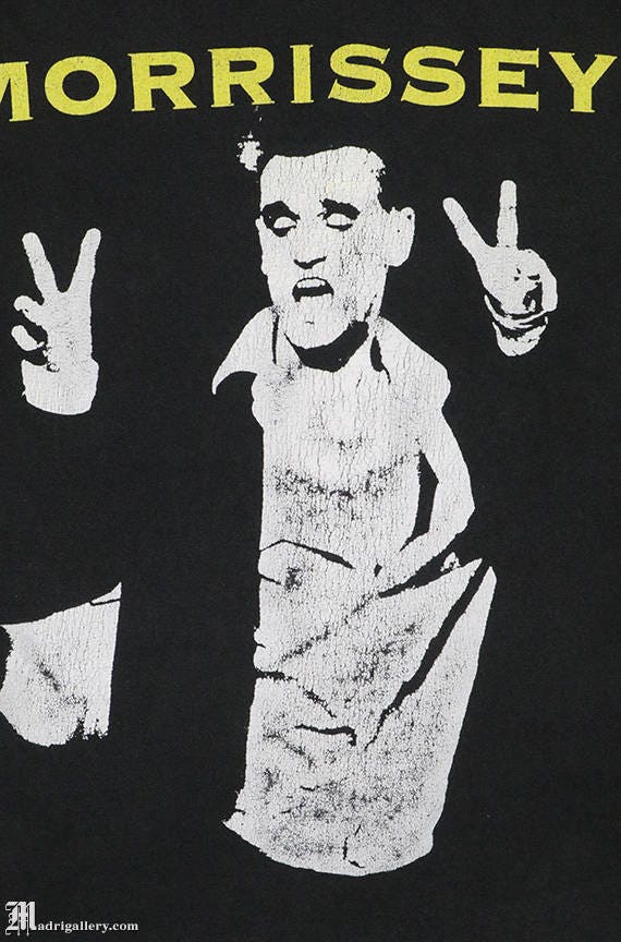 モリッシーのヴィンテージレアTシャツ、ザ・スミスのブラックTシャツ