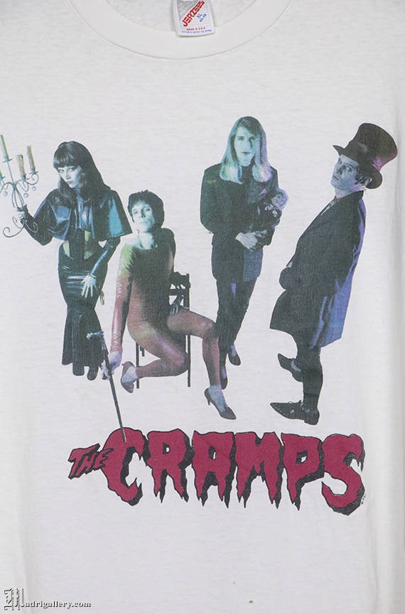 The Cramps Shirt, Vintage Rare Horror Punk T-shirt, White The Cramps Shirt, Vintage Rare Horror Punk T-shirt, White