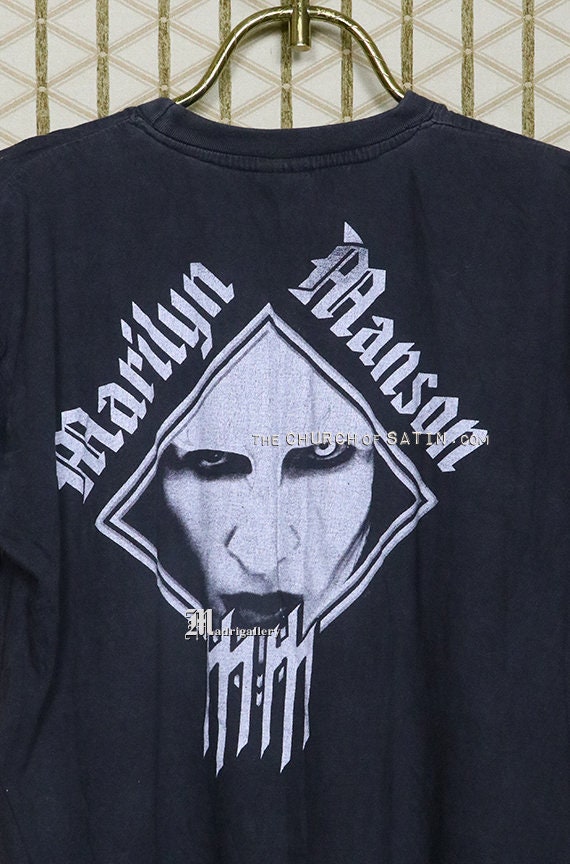 Marilyn Manson T-shirt, Vintage Rare Faded Black Tee Shirt, Punk