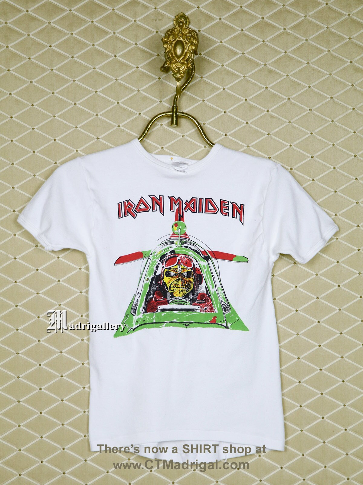 Iron Maiden Shirt Aces High Powerslave World Slavery Tour Vintage