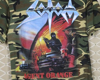 Sodom T-shirt, Agent Orange Shirt, Vintage Rare Camo Tee, Thrash