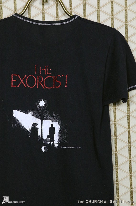 1973 Exorcist T Shirt, Vintage Rare Faded Black Tee, Goth Punk