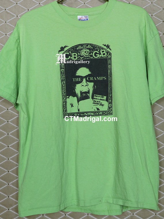 Cramps t-shirt, vintage rare green tee shirt, CBG… - image 2