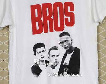 BROS T-shirt, Vintage Rare Soft Thin Screen Stars Tee Shirt 1980s